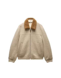 SHERPA COLLAR WOOL BOMBER