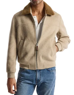 SHERPA COLLAR WOOL BOMBER