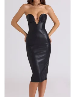 SHIA STRAPLESS MIDI DRESS