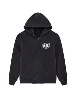 Shield Garment Dyed Box Fit Zip Hoodie