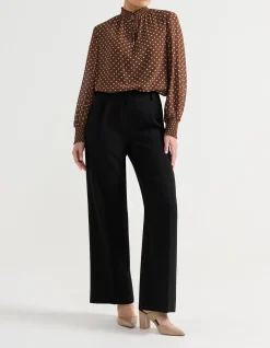 SHIRRED COLLAR BLOUSE