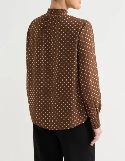 SHIRRED COLLAR BLOUSE