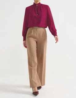 SHIRRED COLLAR BLOUSE