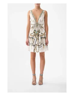 SHIRRED WAIST DETAIL MINI DRESS