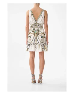 SHIRRED WAIST DETAIL MINI DRESS