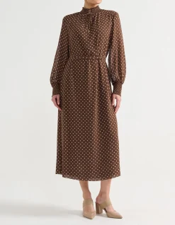SHIRRED COLLAR DRESS