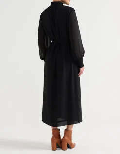 SHIRRED COLLAR DRESS