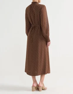 SHIRRED COLLAR DRESS