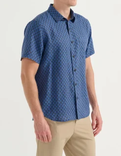 SHORT SLEEVE LINEN MINI FAN SHIRT