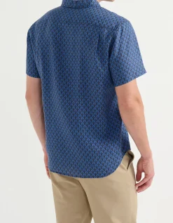 SHORT SLEEVE LINEN MINI FAN SHIRT