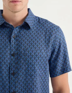 SHORT SLEEVE LINEN MINI FAN SHIRT