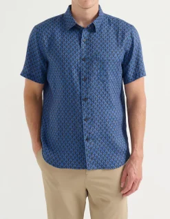 SHORT SLEEVE LINEN MINI FAN SHIRT