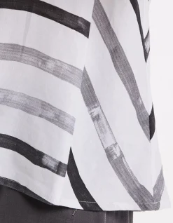 SHORT SLEEVE BRUSHED STRIPE TOP