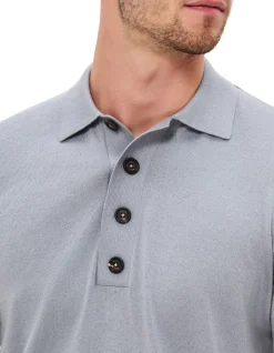 SHORT SLEEVE COTTON CASHMERE POLO SHIRT
