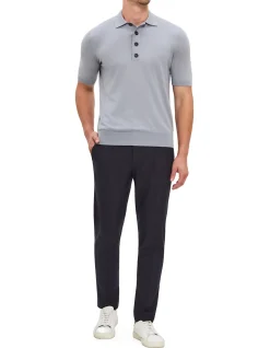 SHORT SLEEVE COTTON CASHMERE POLO SHIRT
