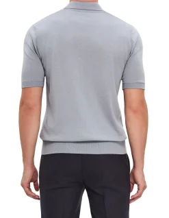 SHORT SLEEVE COTTON CASHMERE POLO SHIRT
