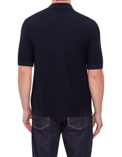 SHORT SLEEVE KNITTED BUTTON COTTON POLO