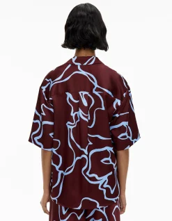 Short Sleeve Satin Shirt