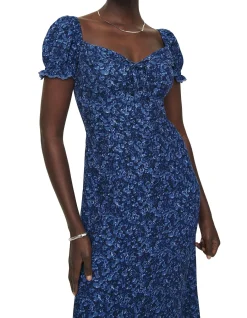 SHYLA SWEETHEART NECK Short Sleeve MIDI DREShort Sleeve