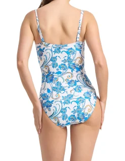 Sicily Twist Front Ruched One Piece Swimsuit