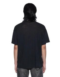Sid Linen Ss Tee Jet Black