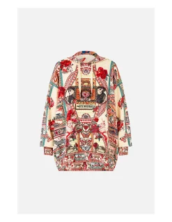 SILK HEM BAND BOYFRIEND HOODIE - MULTI