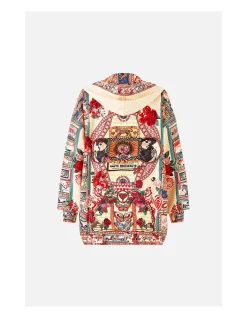 SILK HEM BAND BOYFRIEND HOODIE - MULTI