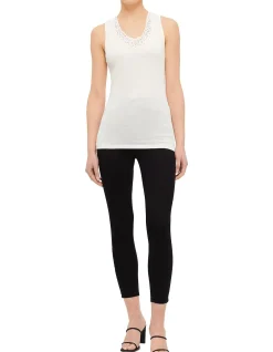 Silk Wool Vest W/Floral Lace