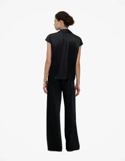 Silk Satin Cap Sleeve Shirt