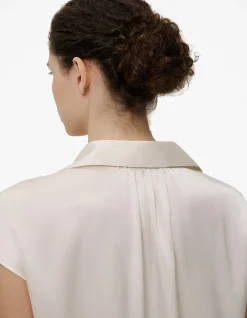 Silk Satin Cap Sleeve Shirt