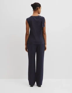 Silk Tie Shoulder Top