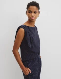 Silk Tie Shoulder Top