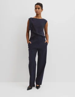 Silk Tie Shoulder Top
