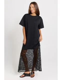 SIM LACE HEM TEE DRESS