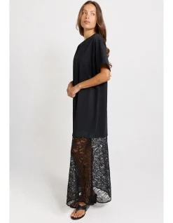 SIM LACE HEM TEE DRESS