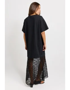 SIM LACE HEM TEE DRESS