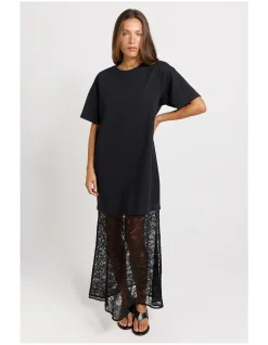 SIM LACE HEM TEE DRESS