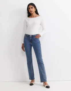 Simone Mid Rise Straight Leg Jean