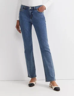 Simone Mid Rise Straight Leg Jean