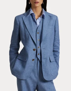 SINGLE-BREASTED LINEN-COTTON BLAZER