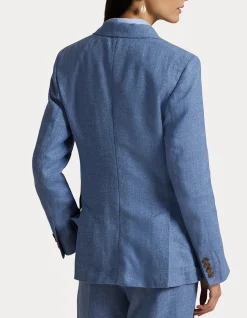 SINGLE-BREASTED LINEN-COTTON BLAZER