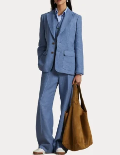 SINGLE-BREASTED LINEN-COTTON BLAZER