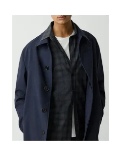Single-Breasted Overcoat in Stretch Wool