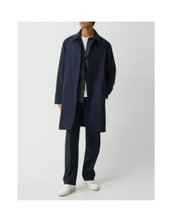 Single-Breasted Overcoat in Stretch Wool