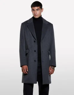 SINGLE BREASTED WOOL COAT