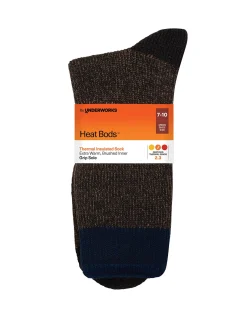 SINGLE PACK HEAT BODS BRUSHED CREW SOCKS