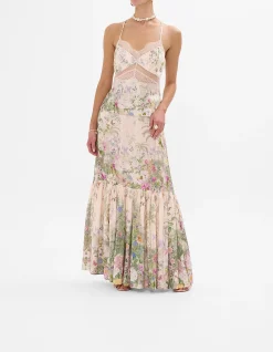 SKIRT WITH DEEP HEM FRILL AND BELT