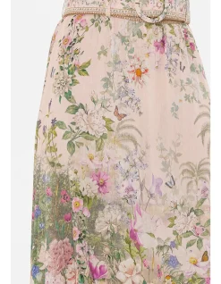 SKIRT WITH DEEP HEM FRILL AND BELT