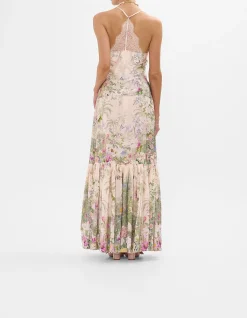 SKIRT WITH DEEP HEM FRILL AND BELT