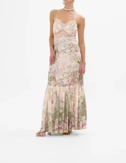 SKIRT WITH DEEP HEM FRILL AND BELT